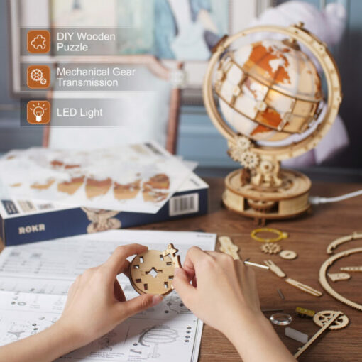 Světelný 3D Puzzle Globus