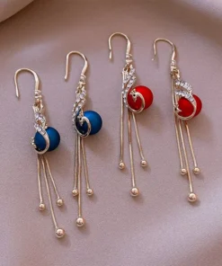 Golden Peacock Drop Earrings