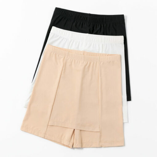 Doble-layer nga Front Crotch Ice Silk Shorts