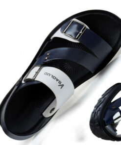 Summer Fashion Breathable Leather Men Beach Slippers