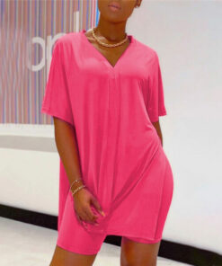 V Neck Dress & Shorts