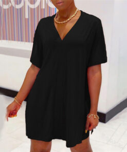 V Neck Dress & Shorts