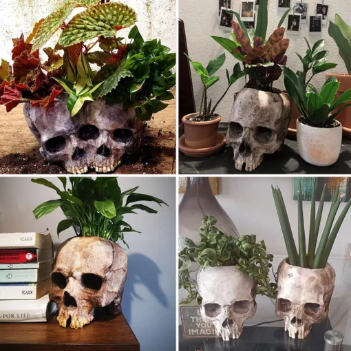 „Shape Resin Skull“ gėlių vazonas
