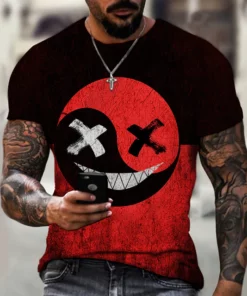 Men's T-Shirt 3D Print Graphic Optical Illusion Plus Size Short Sleeve Casual Tops