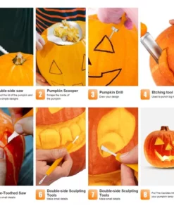 Halloween Pumpkin Carving Tool Kit (9 Pcs)