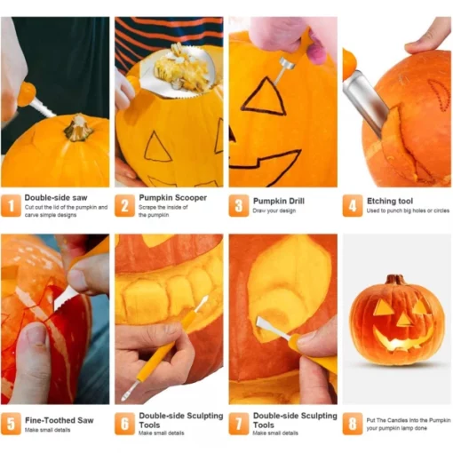 Halloween Cucurbita Carving Tool Kit (9 Pcs)