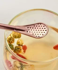 Stainless Steel Stirring Spoon With Filter Straw