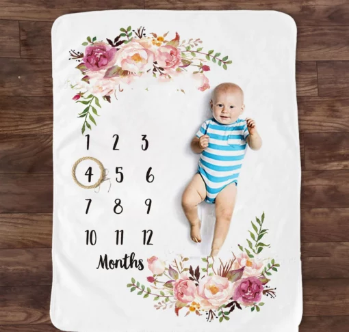 ผ้าห่ม Milestone รายเดือนสำหรับทารก