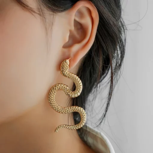 锌合金蛇形耳环
