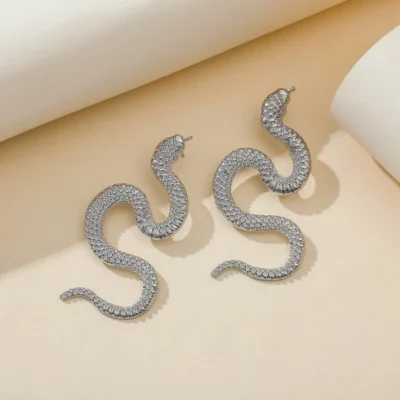 Zinc Alloy Snake Earrings