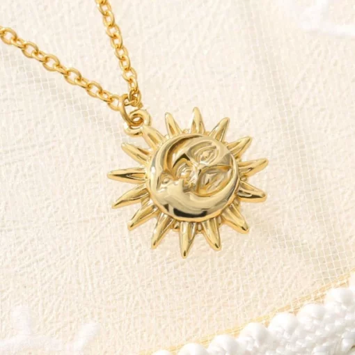 Stainless Stainless Sun Pendant Necklace