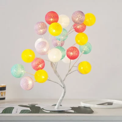 Creative Cotton Ball Tree Lamp