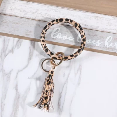 Leather Wrist Strap Keychain