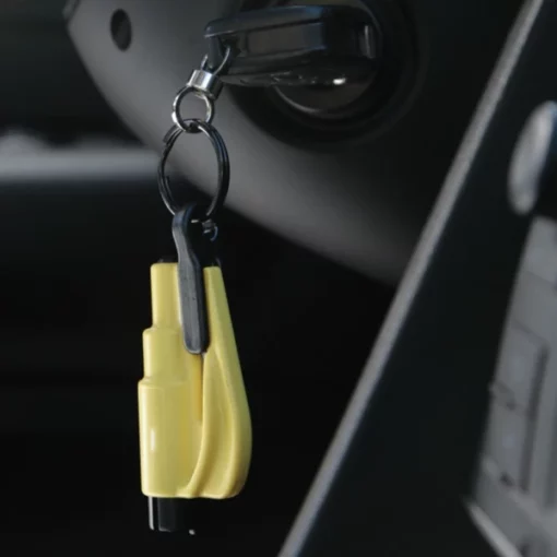 Keychain ug Seatbelt Cutter sa Car Window Breaker