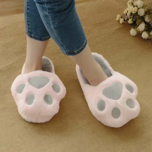 Slippers Fluffy Kitty Cat Paws