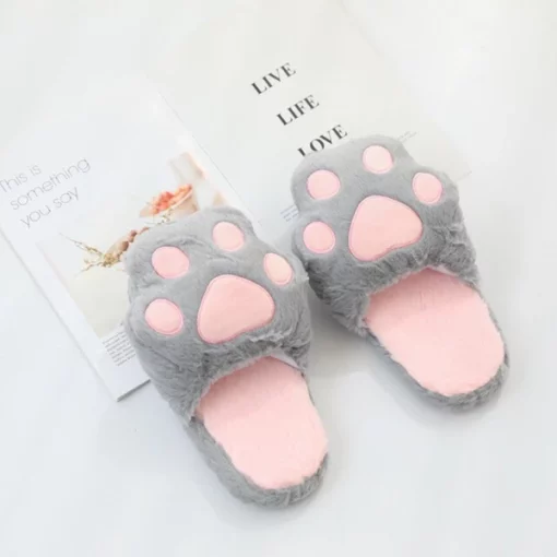 Slippers Fluffy Kitty Cat Paws