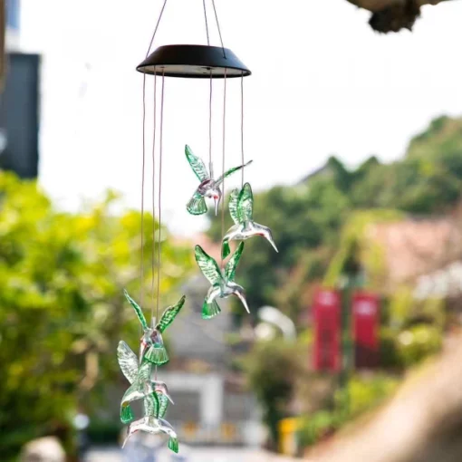 Đèn năng lượng mặt trời Dangling Hummingbird cho trang trí trong nhà và ngoài trời