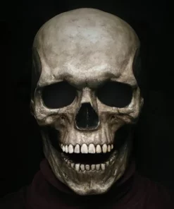 Realistic Human Skull Mask with Moving Jaw