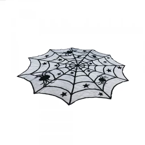 Black Lace Spiderweb Սեղանի վազող Հելոուինի համար