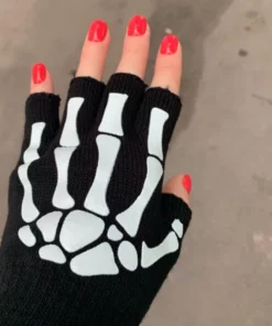 Glow In The Dark Realistic Skeleton Gloves For Halloween