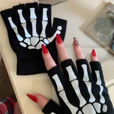 Glow In The Dark Realistic Skeleton Gloves For Halloween