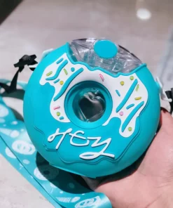 Cute Donut Water Bottle With Straw