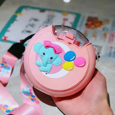 Cute Donut Water Bottle With Straw