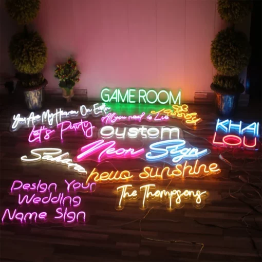 Soilse LED Sreang Neon Il-daite Solúbtha DIY