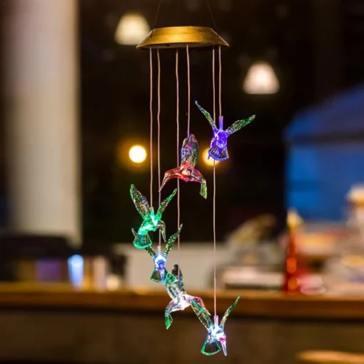 Dangling Hummingbird saules gaismas iekštelpu un āra dekorēšanai