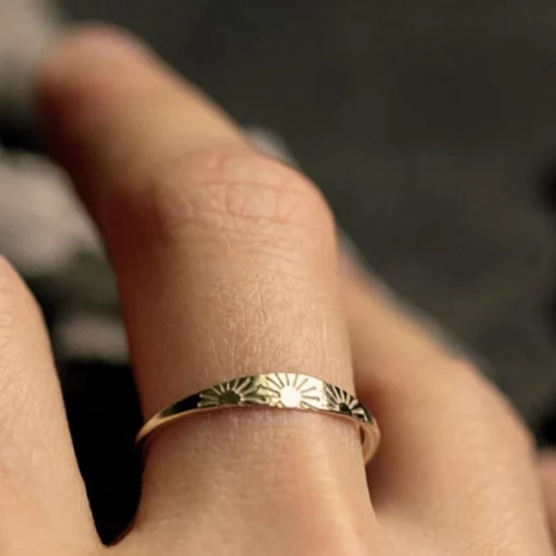 Златен слънчев пръстен Меден материал