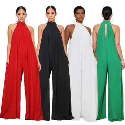 Halter Pleated Jumpsuit