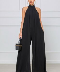 Halter Pleated Jumpsuit
