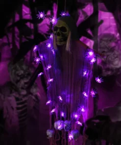 Purple Halloween Spider Lights