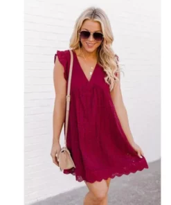 V-neck Summer Short Sleeve Lace Dress