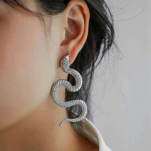 锌合金蛇形耳环