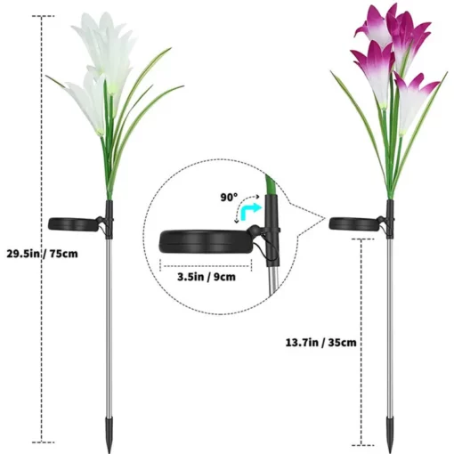 Outdoor Solar Lily Flower LED Lights