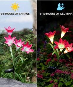 Outdoor Solar Lily Flower LED Lights