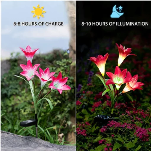 Външни LED светлини за цветя от слънчева лилия