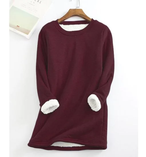 Sweatshirt casual Cotton Round Neck Solid