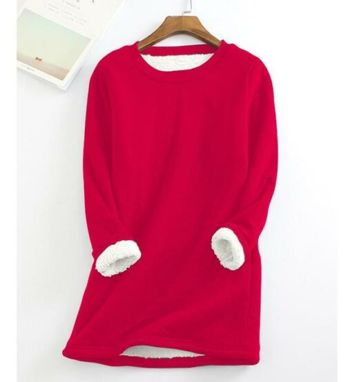 Sweatshirt casual Cotton Round Neck Solid