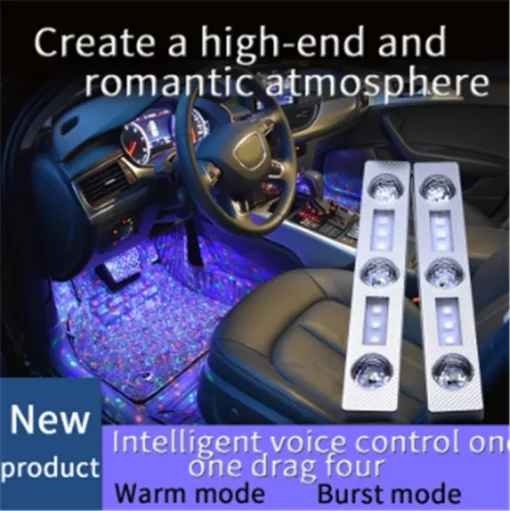چراغ های نواری چندرنگ LED داخلی خودرو موسیقی