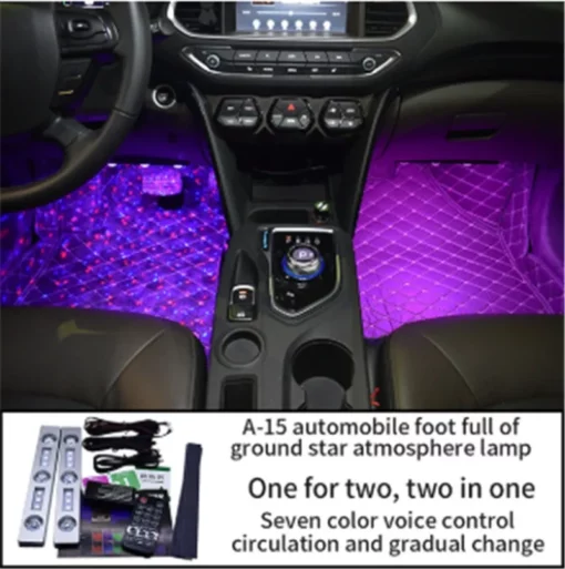 Hudební interiér auta LED vícebarevná pásová světla