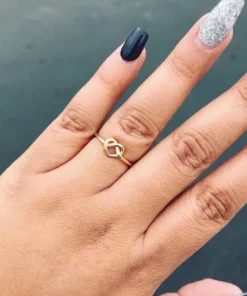 Adjustable Love Heart Knot Ring