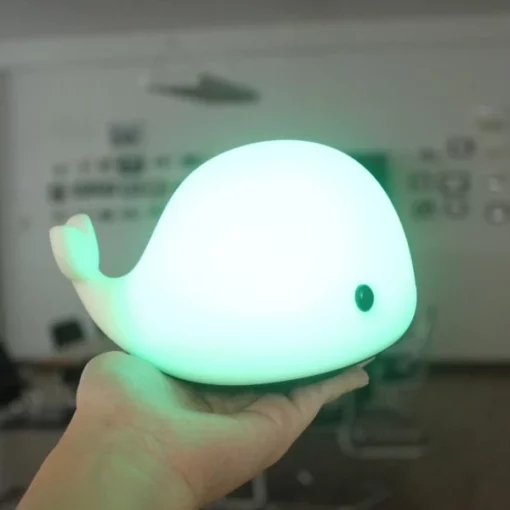 Silikonska nočna lučka Baby Whale