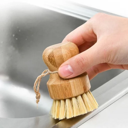 Spazzola per pulizia in bambù per capelli di sisal