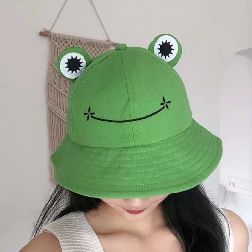 可愛的青蛙漁夫帽