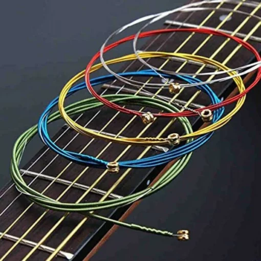 Multicolored Acoustic Guitar Strings