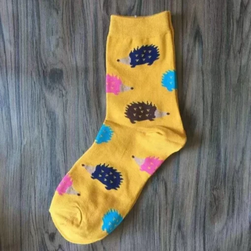 Сладки чорапи с таралеж с животински принт