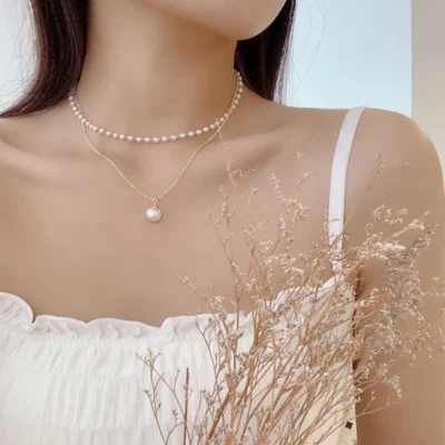 Pearl Layered Double Choker Necklace
