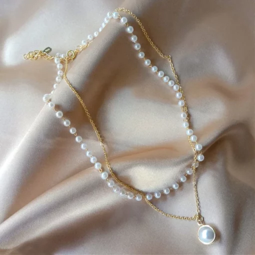 Pearl Layered Dobleng Choker Necklace